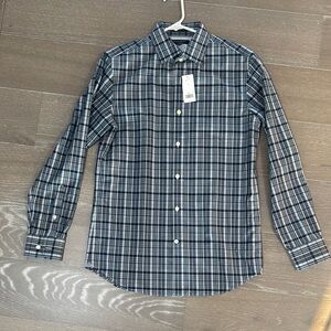 Banana Republic Navy and White Plaid Shirt